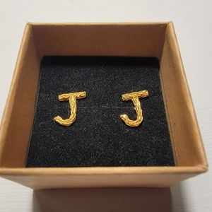 "J" earrings